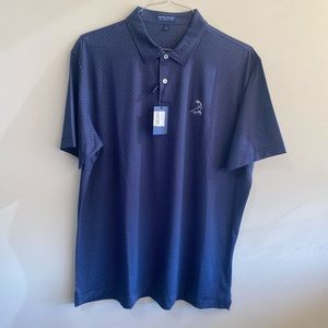 Peter Millar x Pinehurst SS Polo, Men’s Golf Shirt, Navy with White Pattern, XL
